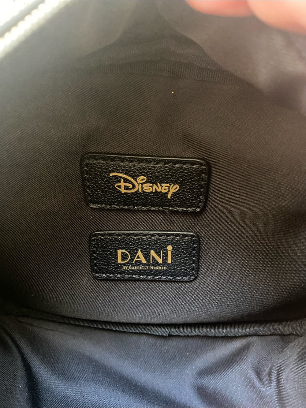 Danielle Nicole Black Crossbody with Gold Polka Dot Minnie Motif - Picture 3 of 3